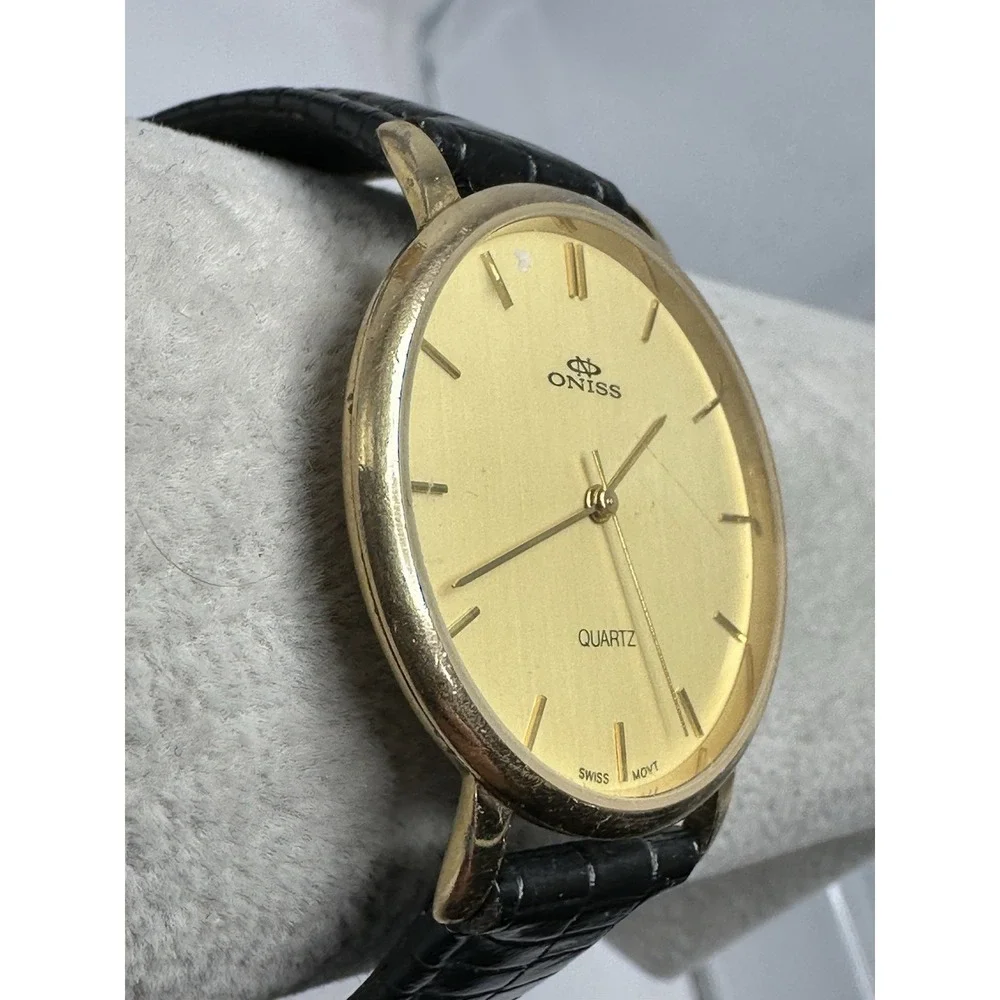 Oniss‎ New Battery 18K Gold Plated 34MM 7.5